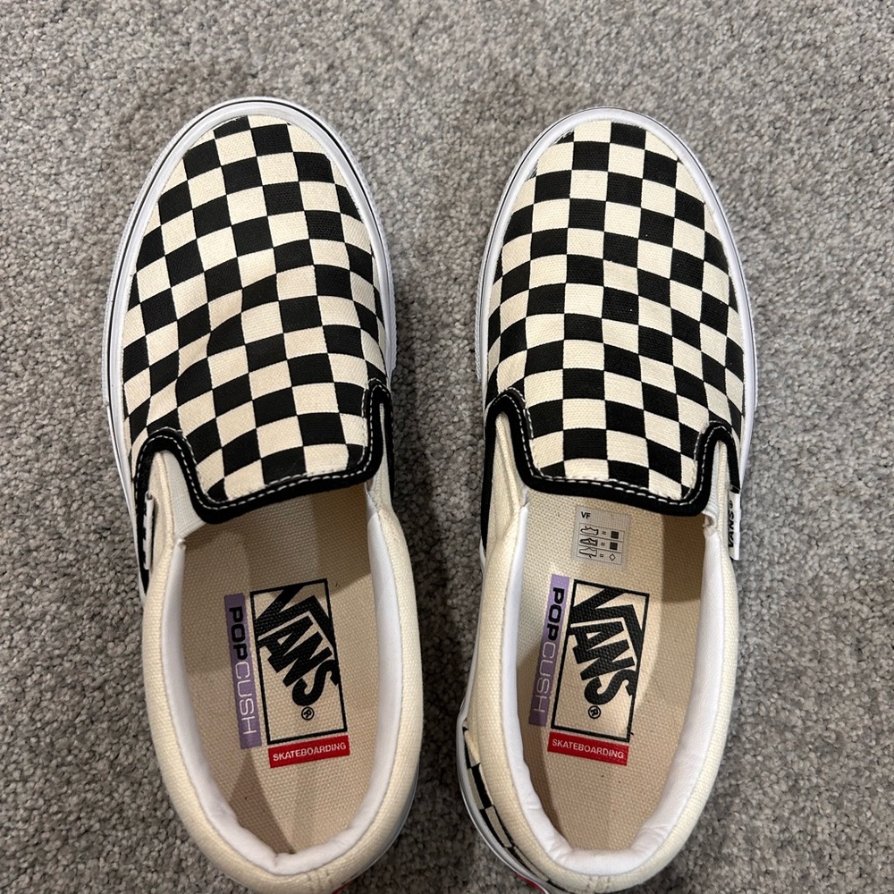 Vans Black and White Checkerboard Slip-Ons